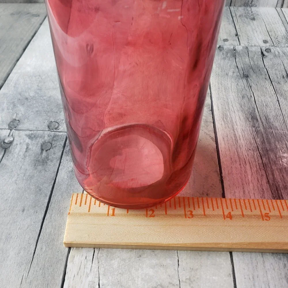 Ombre Red/Pink Glass Bottle Vase
